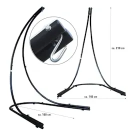 AMANKA XXL Hängesessel mit Gestell Hängestuhl für 2 Doppel Hängesitz Hängeliege Blau