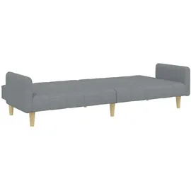 vidaXL Schlafsofa 2-Sitzer mit Fußhocker Hellgrau Stoff