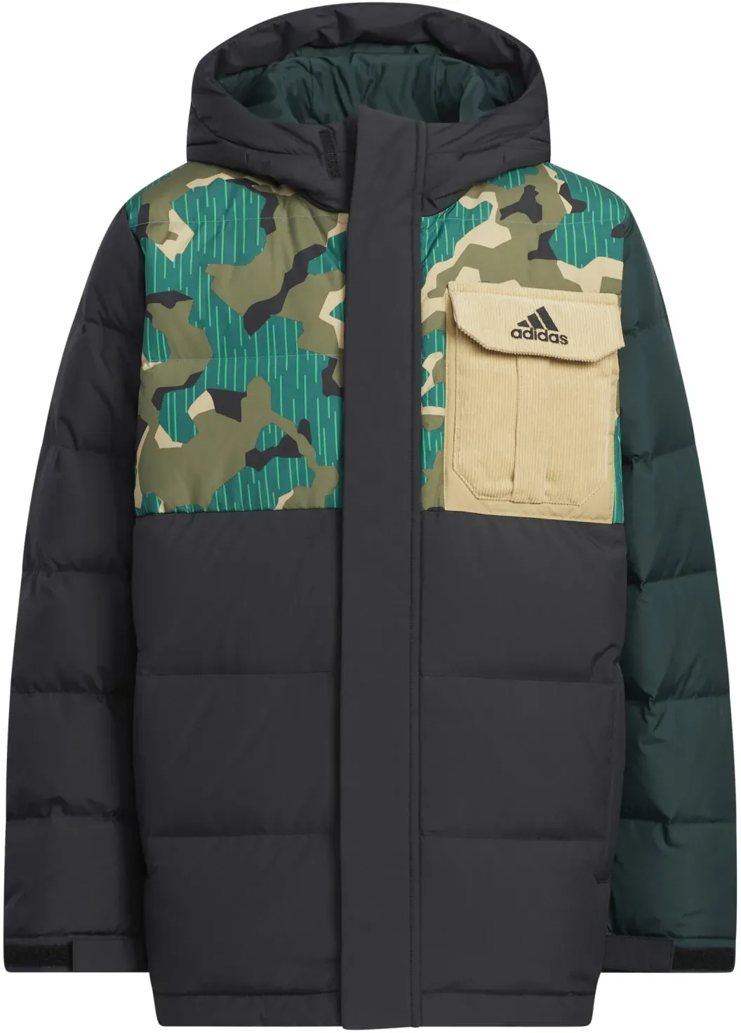 adidas Winter-Daunenjacke Allover Print Block grün Kinder