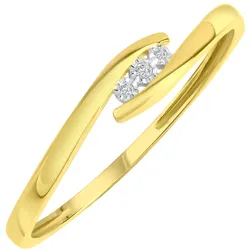 Firetti Goldring »Schmuck Geschenk Gold 375 Damenring Goldring«, mit Diamanten Firetti gelbgoldfarben 52