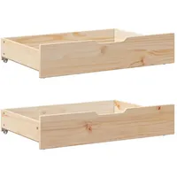 vidaXL Bettschubladen mit Rollen 2 Stk. 80x55x17 cm Massivholz Kiefer