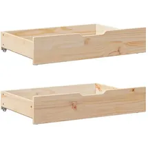 vidaXL Bettschubladen mit Rollen 2 Stk. 80x55x17 cm Massivholz Kiefer