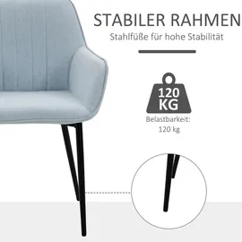 Homcom Esszimmerstühle Essstühle Blau 59,5 x 56,5 x 81 cm