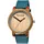 Holzwerk Germany Holzwerk ELSTRA Damen Holz Uhr mit Leder Armband in türkis blau & beige
