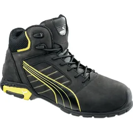 Puma Amsterdam Mid Gr. 42 schwarz/gelb Leder S3 SRC EN20345