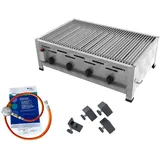 ChattenGlut Gasbräter 4-flammig 14,7kW Tischgerät Einzelne Edelstahlstäbe als Rost mit DGUV