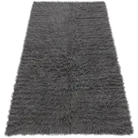 RugsX Flokati, Wolle - Bettdecke, Plaid Grau, Grey 55x110 cm,
