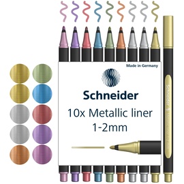 Schneider 020 Fineliner farbsortiert 10 - 2,0 mm, 10er Etui sortiert