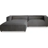 best mobilier Lisa Design Ela Ecksofa links, aus Cordsamt, zeitgenössischer Stil - Dunkelgrau