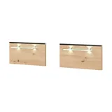 deinbett Aufsatzpaneel für Nachtkommode ¦ holzfarben ¦ Massivholz,Glas ¦ Maße (cm): B: 55 H: 30 T: 16.0