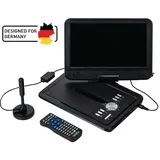 Reflexion DVD1025 portabler DVD-Player 10" Display (Tragbarer DVD-Player), Bluray Player + DVD Player, Schwarz