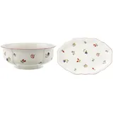 Villeroy & Boch Petite Fleur Schüssel rund, Premium Porzellan & h Petite Fleur Beilagenschale, Premium Porzellan, 24 cm