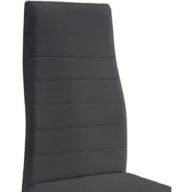 [en.casa] [en.casa]® Esstisch (schwarz) mit 4 Stühlen (dunkelgrau) 120x60cm Küchentisch Esszimmertisch - Schwarz