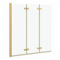 vidaXL Faltbare Duschtrennwand Gold 130 x 138 cm