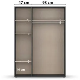 Rauch BLUE Kleiderschrank Voyager 140 x 194 cm Dekor Grau-Metallic