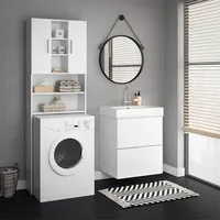 Vicco Luis Waschmaschinenschrank 64 x 190 cm Weiß Holz