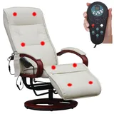 MCW Relaxsessel Terni II mit Massage ~ Leder, creme