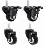 Bedee Lenkrollen Transportrollen Möbelrollen mit Bremse Schwerlast 60kg M8X25mm