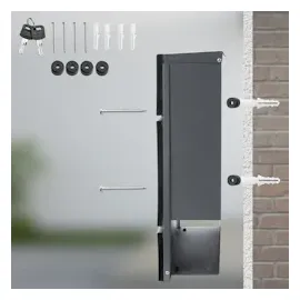 monzana Designer Briefkasten mit Sichtfenster Anthrazit