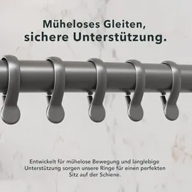 ERICA Duschvorhangstange L-Form 4-in-1 grau