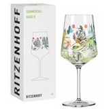 Ritzenhoff & Breker RITZENHOFF Aperitifglas 500 ml – Serie Sommertau – Motiv Nr. 8 mit Kolibriillustration – Made in Germany
