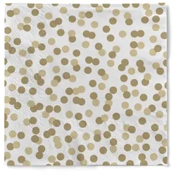 Serviette "Konfetti" in Gold-Champagner aus Tissue 33 x 33 cm, 20 Stück