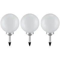 ETC Shop 3er Set Steckleuchte, 4x LED, Kugel weiß, DMxH 20 x62 cm,