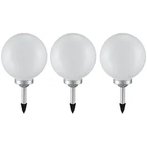 ETC Shop 3er Set Steckleuchte, 4x LED, Kugel weiß, DMxH 20 x62 cm,