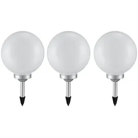 ETC Shop 3er Set Steckleuchte, 4x LED, Kugel weiß, DMxH 20 x62 cm,