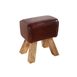 Casa Padrino Hocker Leder 40 x 45 x 30 cm Braun
