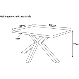 sam möbel gmbh JULIUS 140 x 77 x 80 cm grau