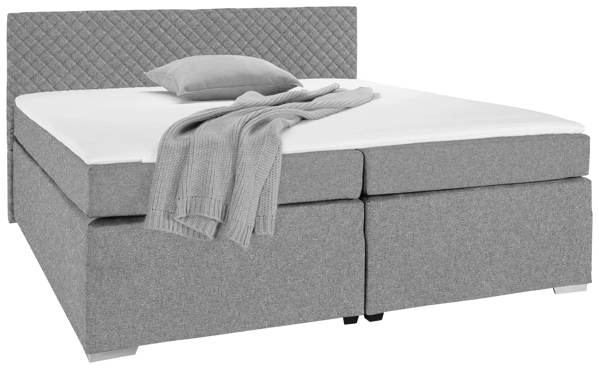 Boxspringbett Mali Based Silberfarben ca. 180x200cm