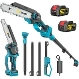 2-In-1 KettensäGe Und Hochentaster Akku FüR Makita 18v, Mit 2×4.0ah Akku, VerläNgerungsstange Bis 4.2m, BüRstenloser Motor, Elektro Hochentaster AstsäGe FüR Baumzweige, Holzschneiden