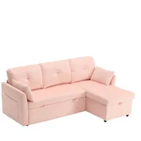 GLP Schlafsofa modulares L-Sofa,Sektionssofa mit Stauraumsitzen,modulares Ecksofa, mit ausziehbarem Bett rosa