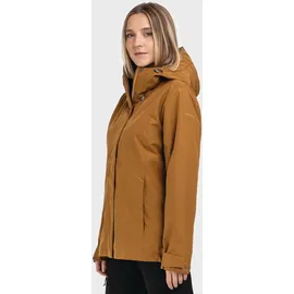 Schöffel Damen 3in1 Jacket Style Okere WMS, wasserdichte, atmungsaktive Outdoorjacke mit herausnehmbarer Fleecejacke, caramel, 36