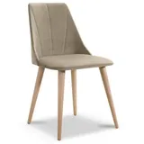 Fun Möbel Esszimmerstuhl Esszimmerstühle Stuhl CAROS 2er Set Massivholz Buche-Natur (2er Set), 2er Set weiß