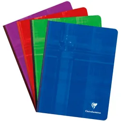 Clairefontaine 5x Clairefontaine, Notizbuch mit Leinenrücken, 17x22cm 144 Blatt kariert - Sortiert 9762C