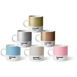 Pantone Porzellan Espressobecher 6er-Set, 6 Espressotassen à 120 ml, Coffee, mit Henkel, spülmaschinenfest, Pastell-und Metallfarben