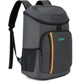 TOURIT Kühlrucksack Leichter Rucksack 28L mit Flaschenöffner Hält 30 Dosen Dunkelgrau