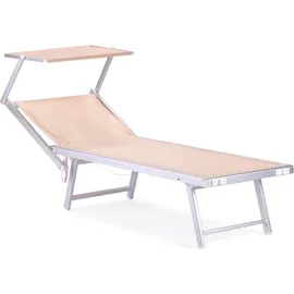 Rebecca Mobili Sonnenliege 186 x 61 x 38 cm Beige
