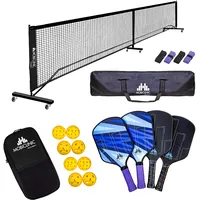 Mobiclinic Pickleball-Set 4 Schläger, 8 Bälle, Netz mit Rädern