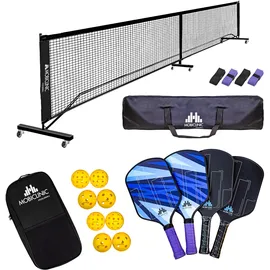 Mobiclinic Pickleball-Set, 4 Schläger, 8 Bälle Netz)