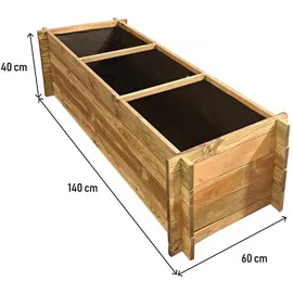 Habitat et Jardin Gemüsebeet-Quadrat Dhalia 140 x 60 x 40 cm Hellbraun