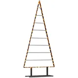 vidaXL Metall Weihnachtsbaum mit Ständer Schwarz 180 cm Stahl