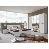 WIMEX Schlafzimmer-Set ANNA Weiß Schlafzimmer Gästezimmer inkl. Doppelbett, Nachtkommoden und Kleiderschrank«