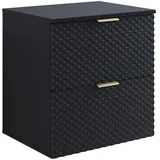 Badplaats Waschbeckenunterschrank Borneo 2 Schubladen 60 x 63 x 49 cm Matt Schwarz