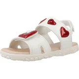 GEOX J HAITI GIRL Sandal, WHITE/RED, 35 EU