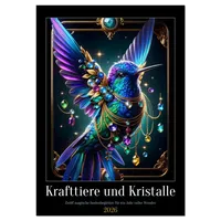 Calvendo Krafttiere und Kristalle (Wandkalender 2026 DIN A2 hoch),