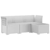 vidaXL 4-Sitzer Garten Sofa Rattan Look 0 x 0 x 0 cm Weiß