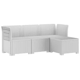 vidaXL 4-Sitzer Garten Sofa Rattan Look 0 x 0 x 0 cm Weiß